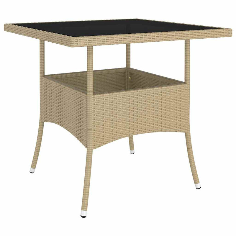 Set mobilier de grădină, 5 piese, bej, poliratan