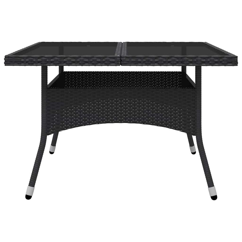 Set mobilier grădină, 9 piese, negru, poliratan, lemn acacia