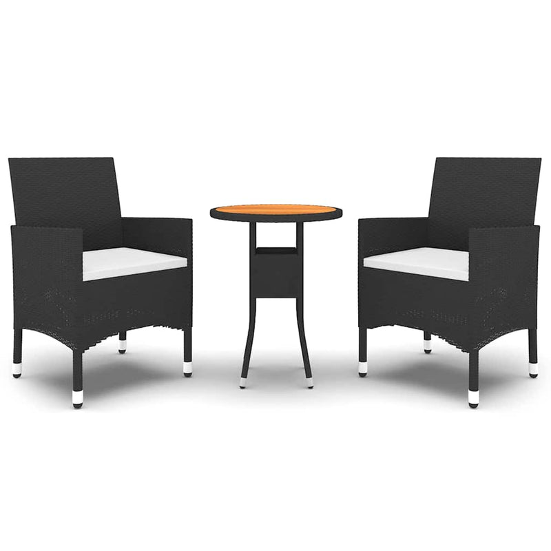 Set mobilier de grădină, 3 piese, poliratan