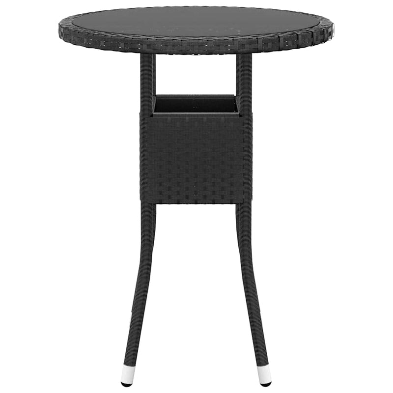 Set mobilier de grădină, 5 piese, negru, poliratan