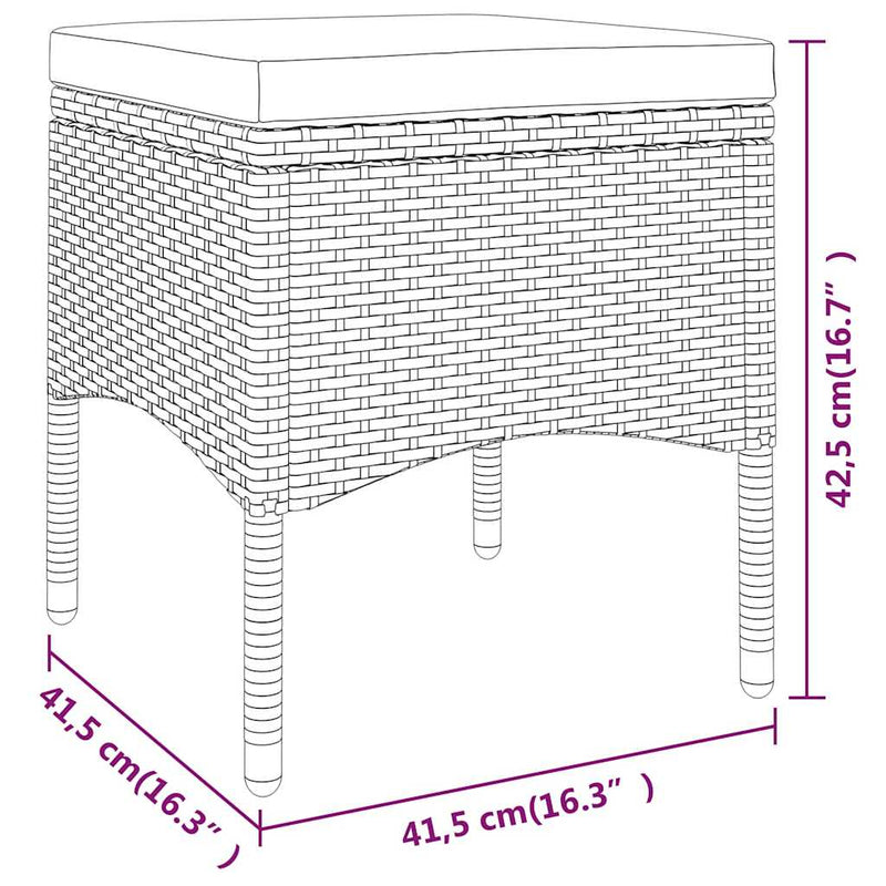 Set mobilier de grădină, 5 piese, negru, poliratan