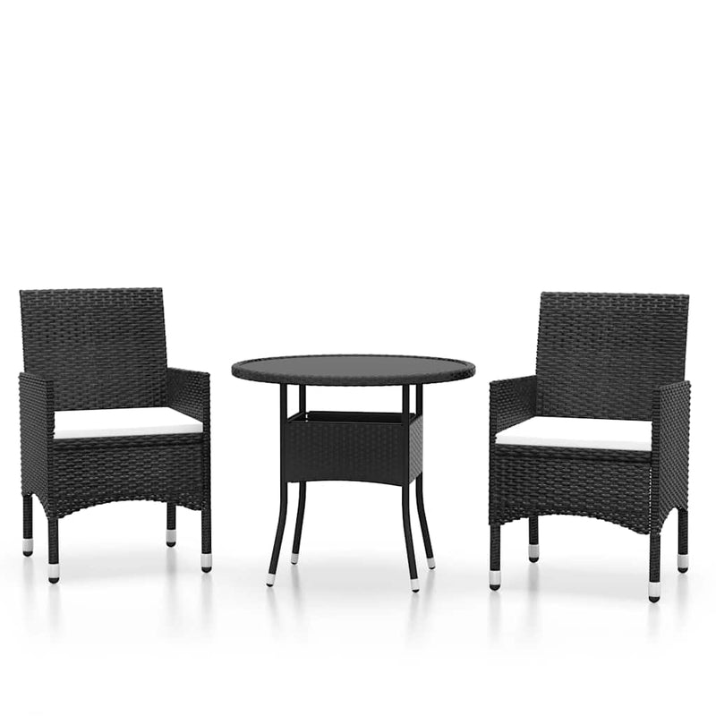 Set mobilier de grădină, 3 piese, poliratan