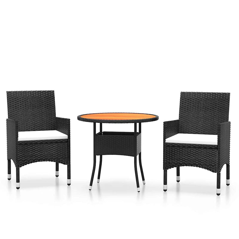 Set mobilier de grădină, 3 piese, poliratan