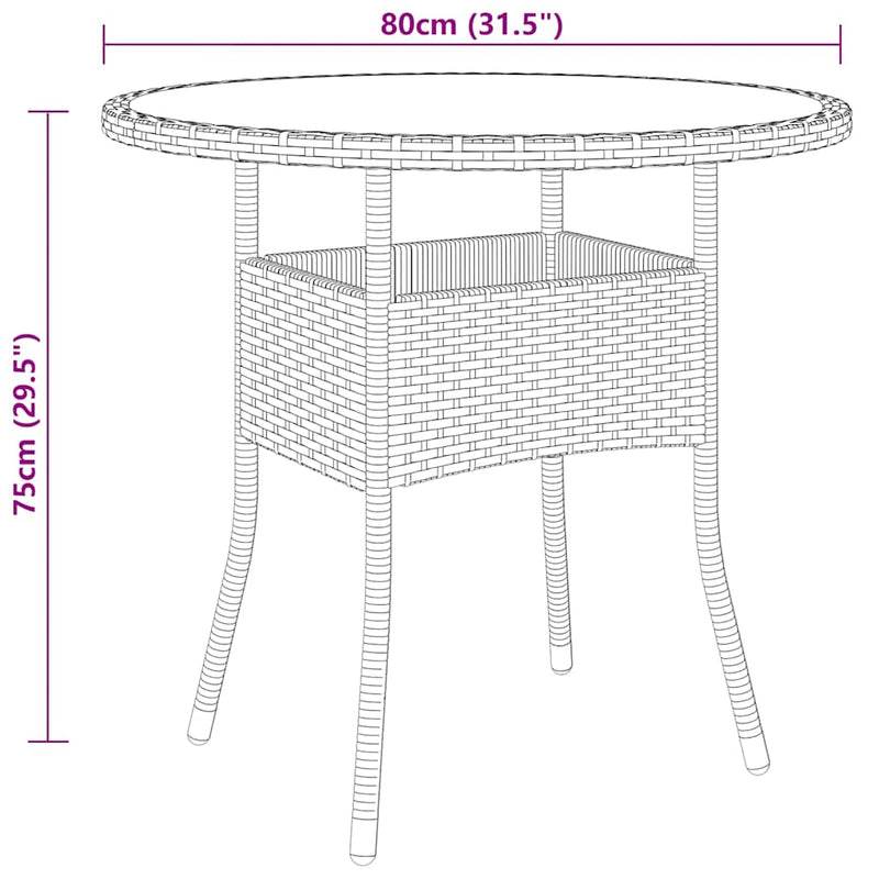 Set mobilier de grădină, 5 piese, negru, poliratan
