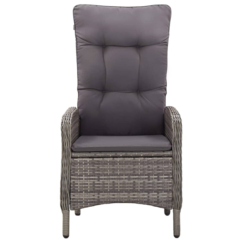 Set mobilier de grădină, 11 piese, gri, poliratan