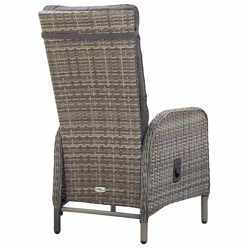Set mobilier de grădină, 11 piese, gri, poliratan