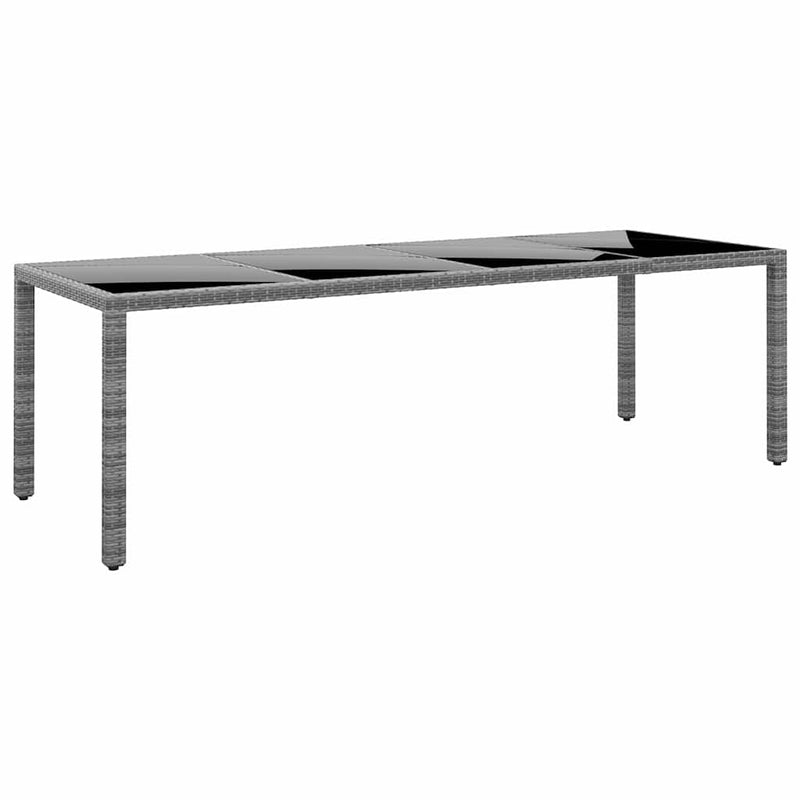 Set mobilier de grădină, 11 piese, gri, poliratan