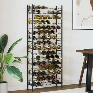 Suport de vin pentru 96 de sticle, negru, fier