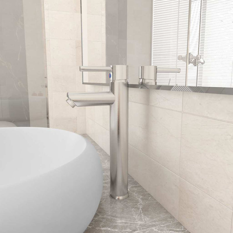 Baterie mixer de baie, argintiu, 12x30 cm