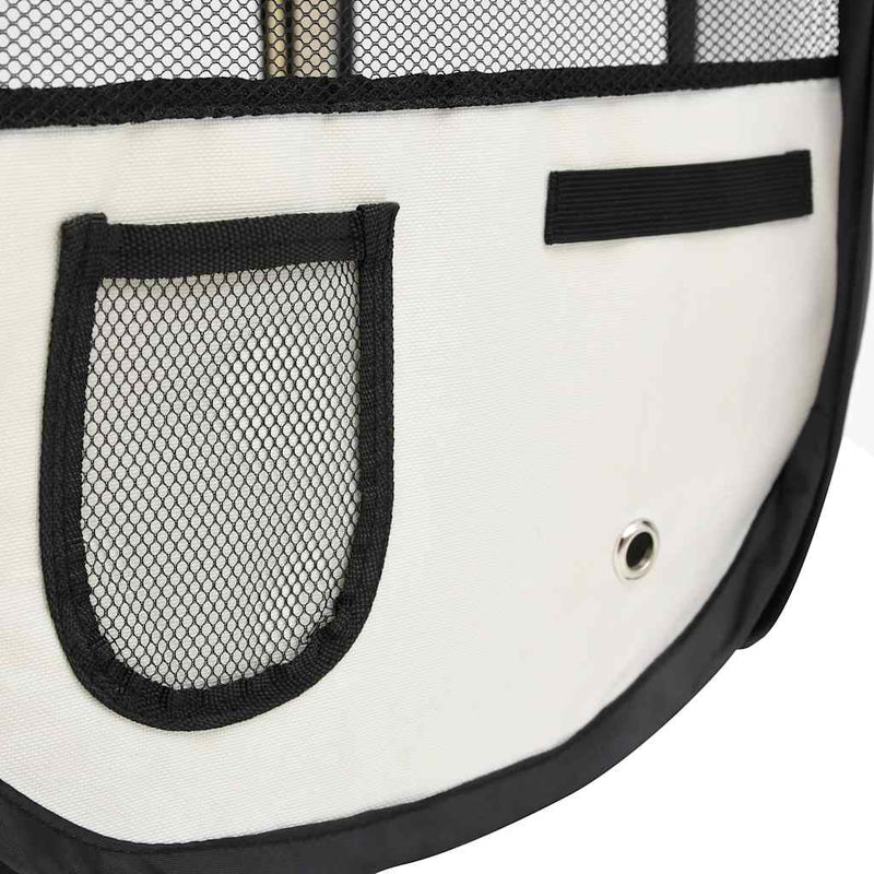 Țarc de câini pliabil cu sac de transport, negru, 145x145x61 cm