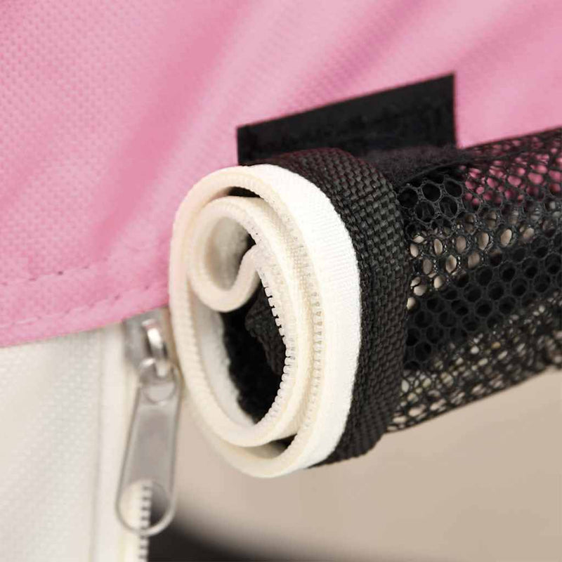 Țarc joacă pliabil câini cu sac de transport roz 110x110x58 cm