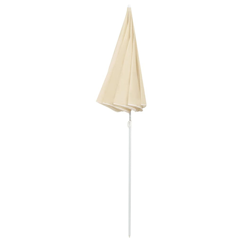Umbrelă de soare de grădină, stâlp din oțel, nisipiu, 180 cm