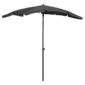 Umbrelă de grădină cu stâlp, antracit, 200x130 cm