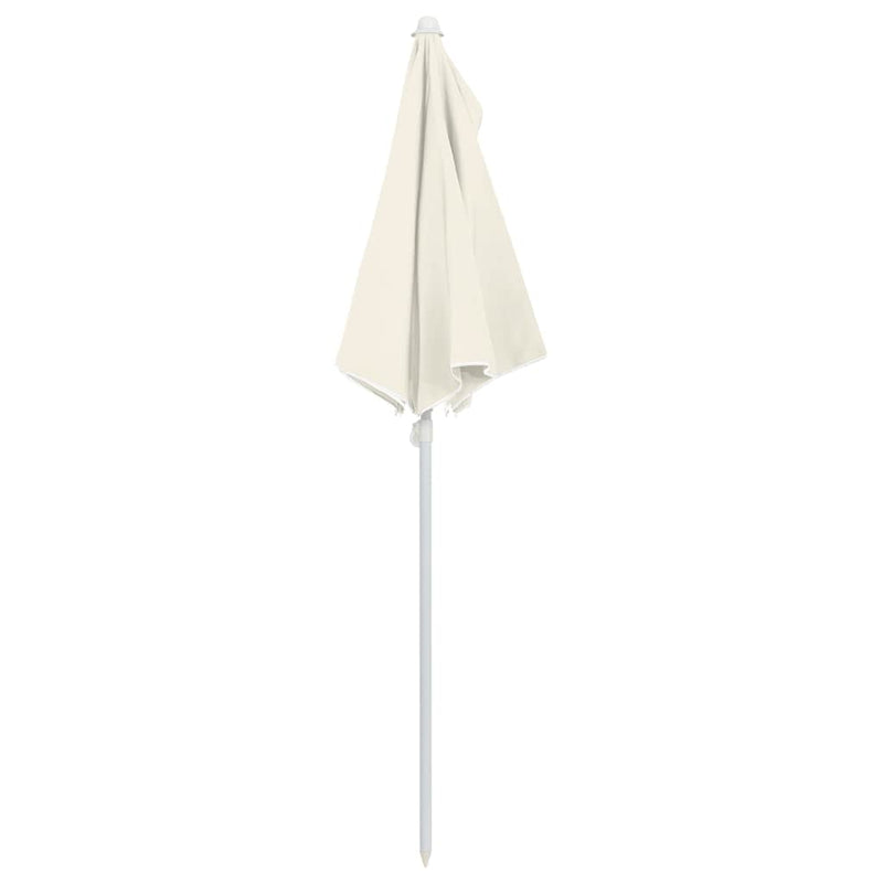 Umbrelă de grădină cu stâlp, nisipiu, 180x90 cm, semirotundă