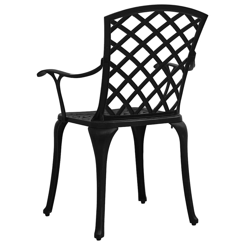 Scaune de grădină, 4 buc., negru, aluminiu turnat