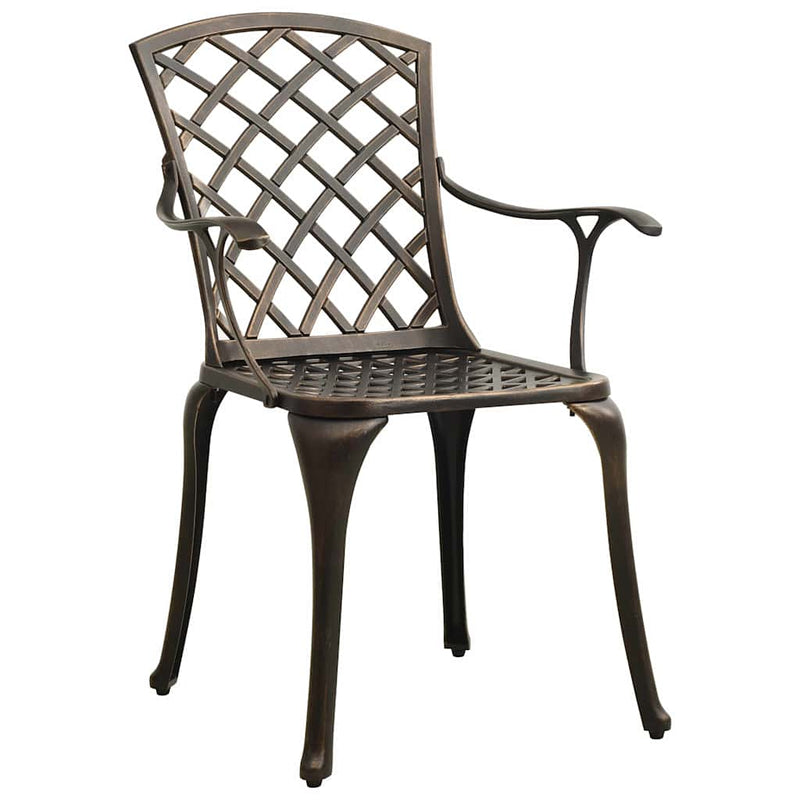 Set mobilier bistro, 3 piese, bronz, aluminiu turnat