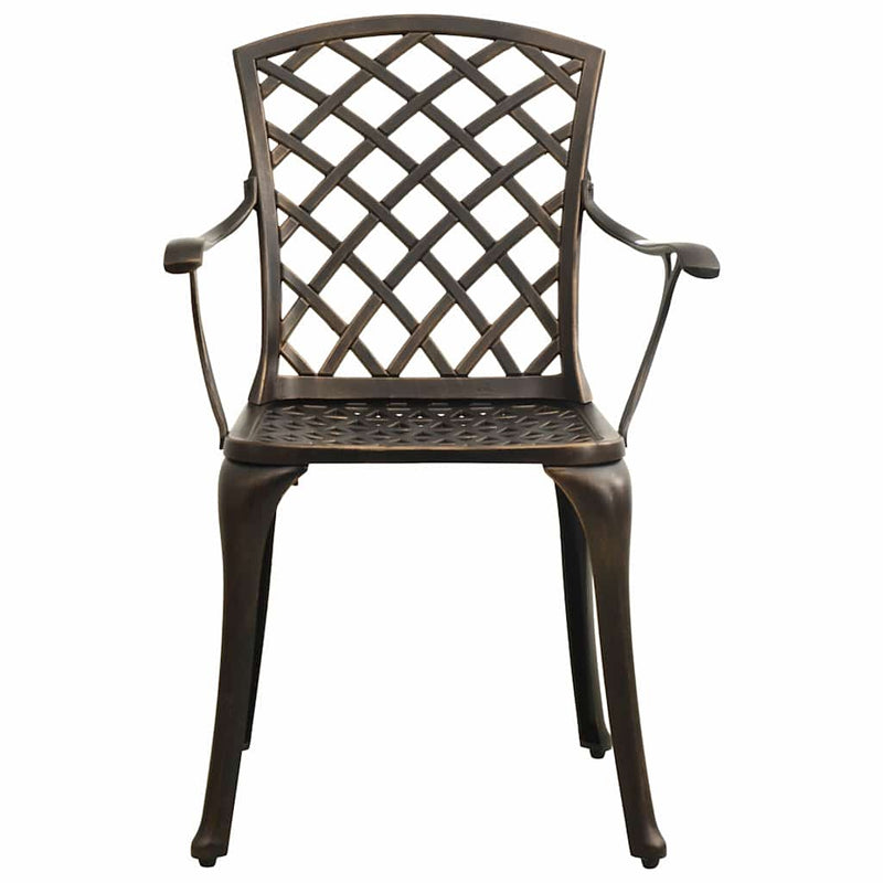Set mobilier bistro, 3 piese, bronz, aluminiu turnat