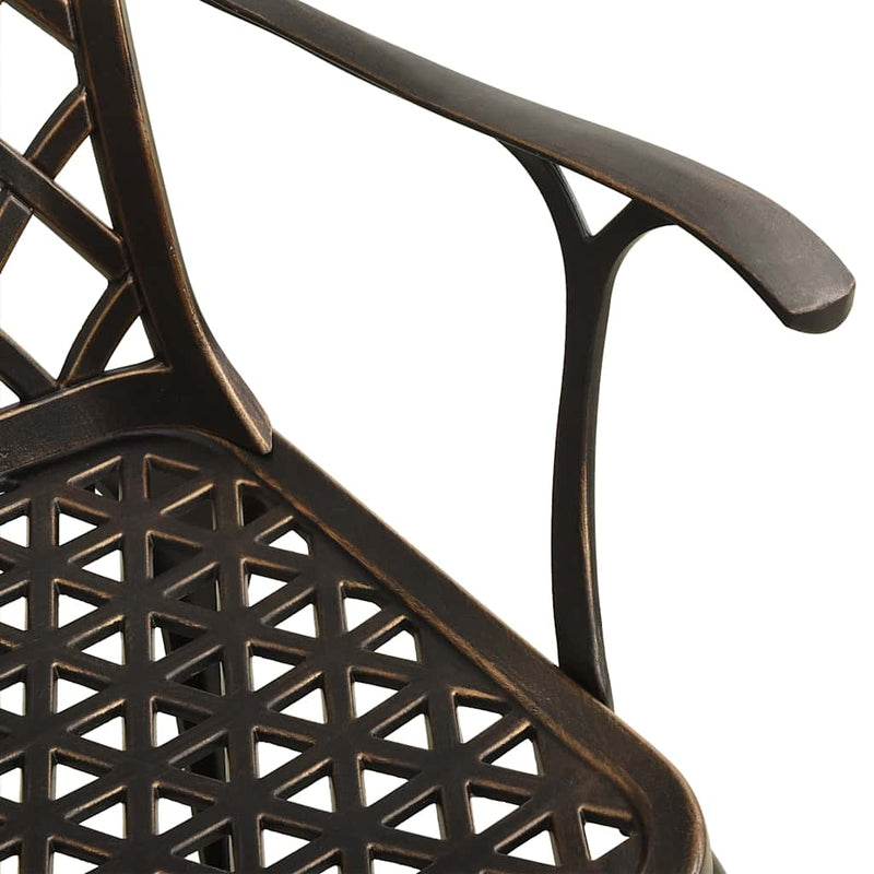 Set mobilier bistro, 3 piese, bronz, aluminiu turnat