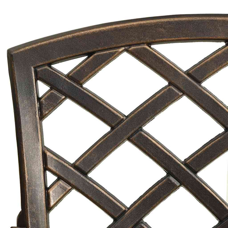 Set mobilier bistro, 3 piese, bronz, aluminiu turnat