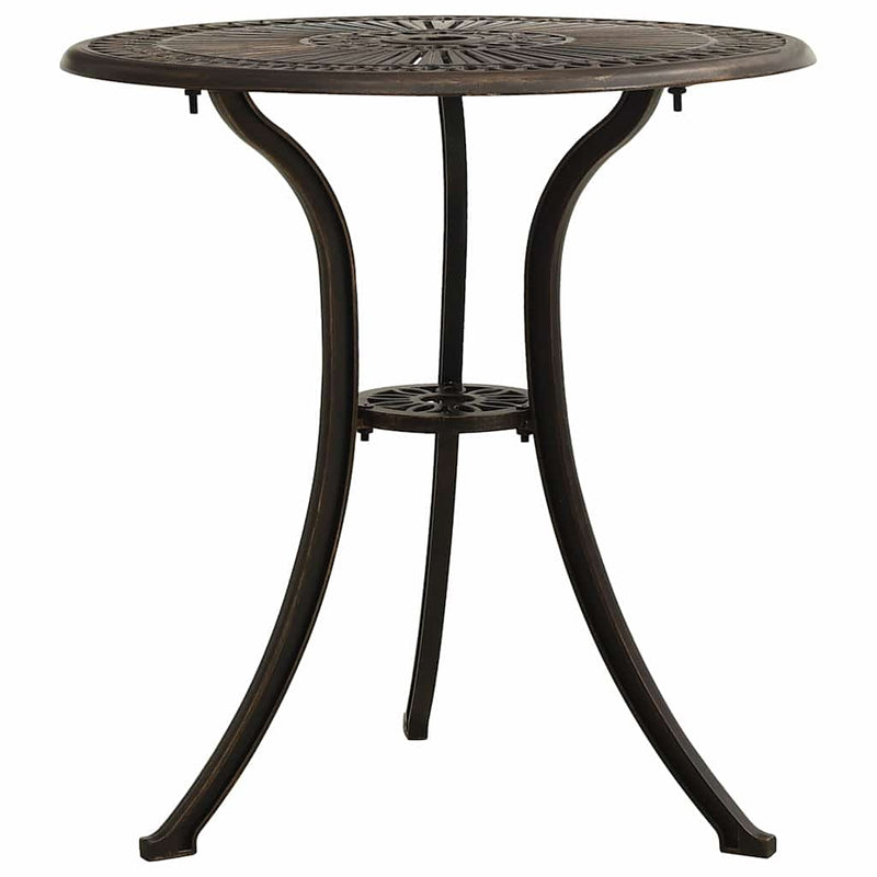 Set mobilier bistro, 3 piese, bronz, aluminiu turnat