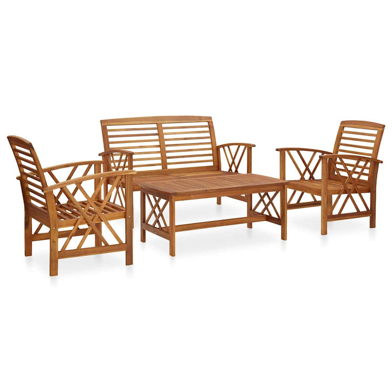 Set mobilier de grădină, 4 piese, lemn masiv de acacia