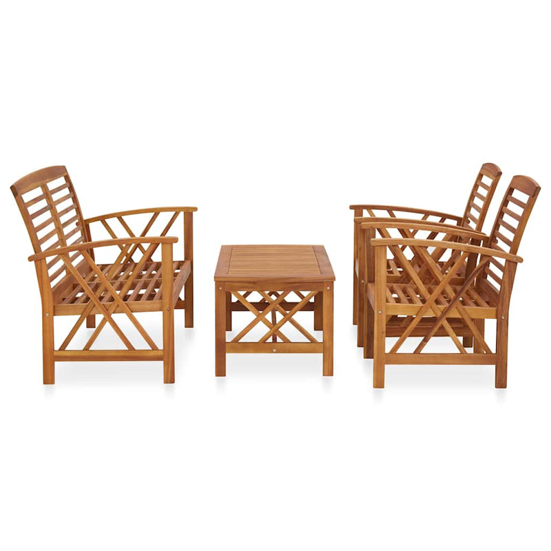 Set mobilier de grădină, 4 piese, lemn masiv de acacia