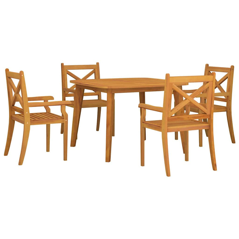 Set mobilier de grădină, 5 piese, lemn masiv de acacia
