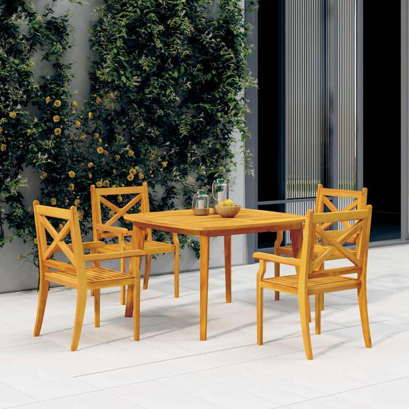 Set mobilier de grădină, 5 piese, lemn masiv de acacia