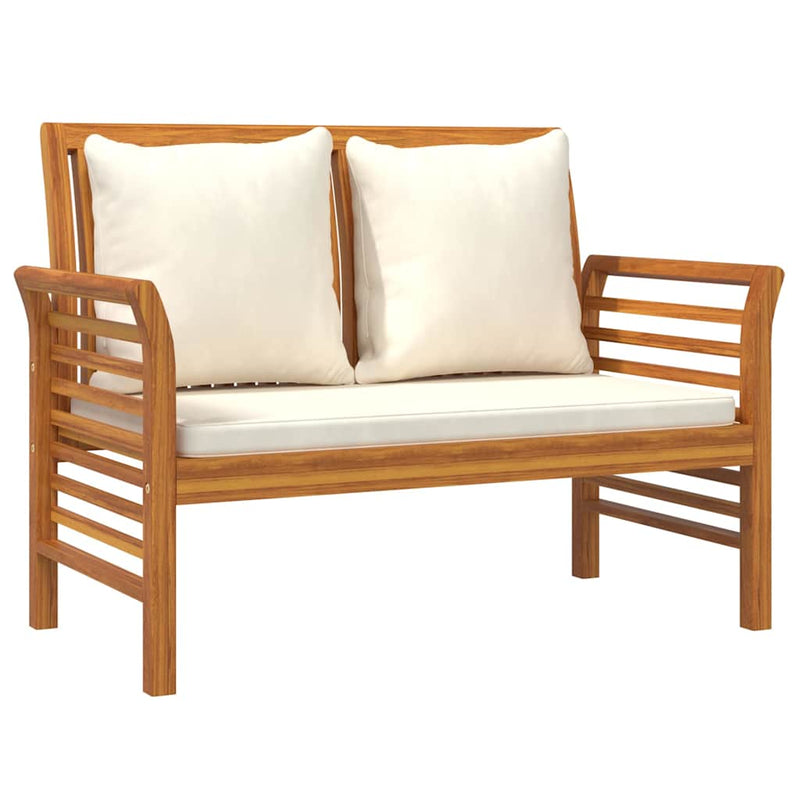 Set mobilier de grădină cu perne, 3 piese, lemn masiv de acacia