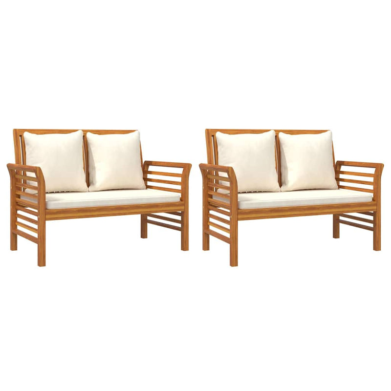 Set mobilier de grădină cu perne, 3 piese, lemn masiv de acacia
