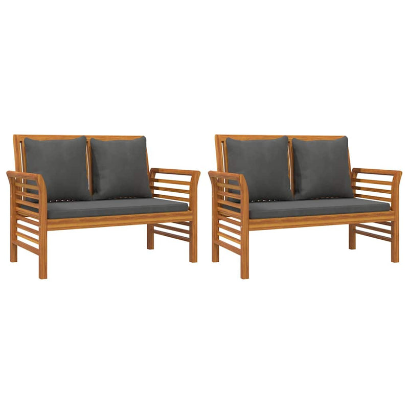 Set mobilier de grădină cu perne, 5 buc., lemn masiv acacia