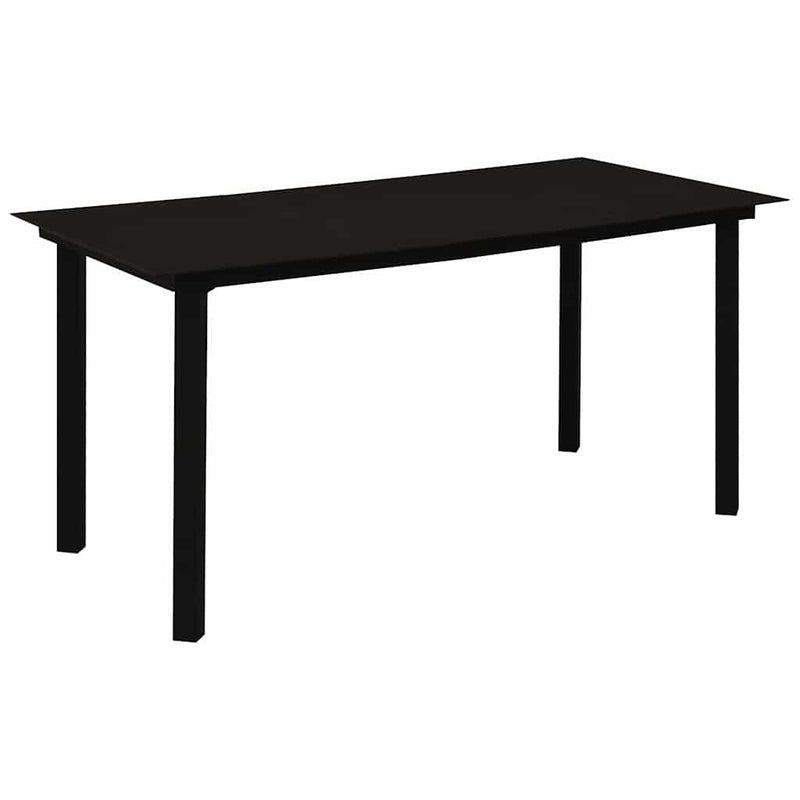 Set mobilier de exterior, 5 piese, negru, ratan PVC
