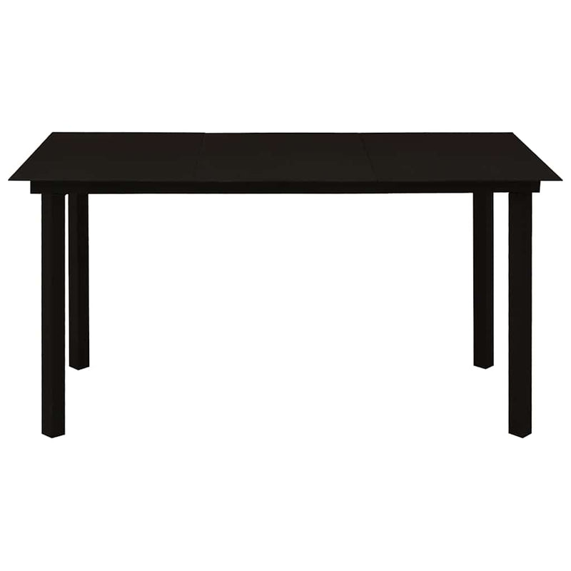 Set mobilier de exterior, 5 piese, negru, ratan PVC
