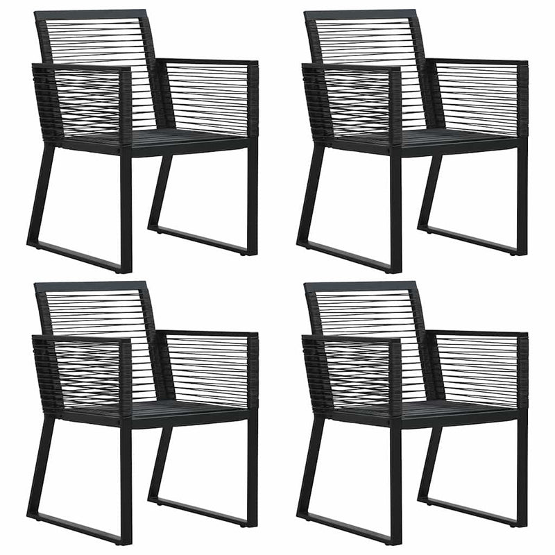 Set mobilier de exterior, 5 piese, negru, ratan PVC