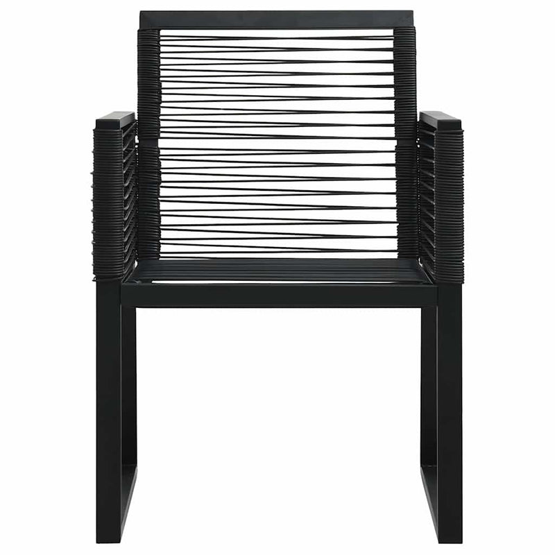 Set mobilier de exterior, 5 piese, negru, ratan PVC