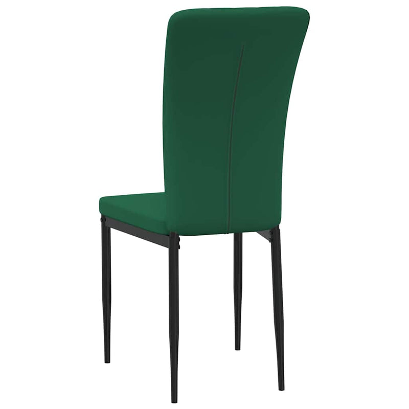 Scaune de sufragerie, 2 buc., verde închis, catifea