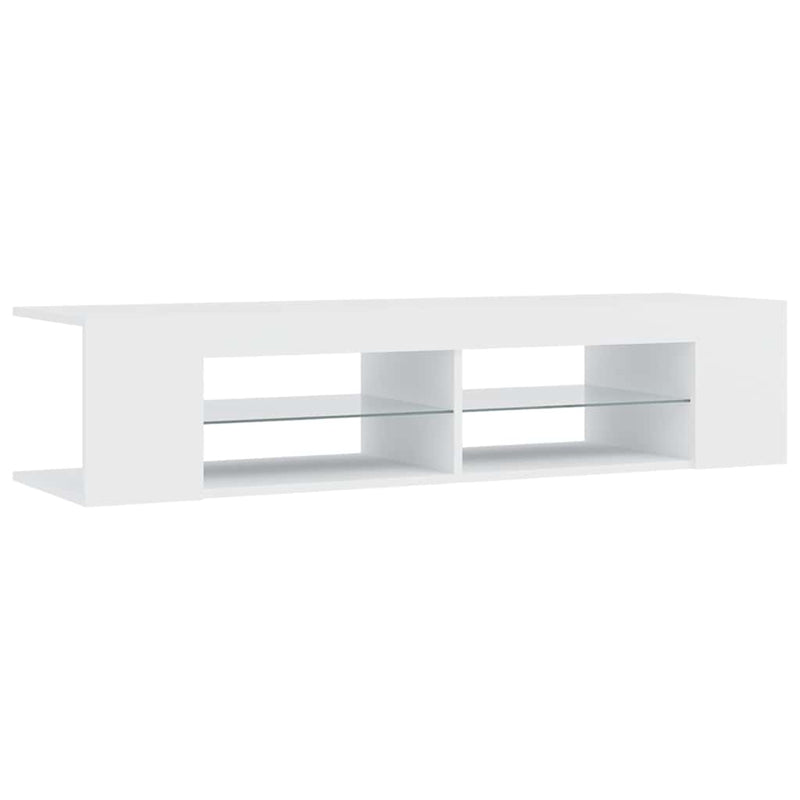 Comodă TV cu lumini LED, alb, 135x39x30 cm