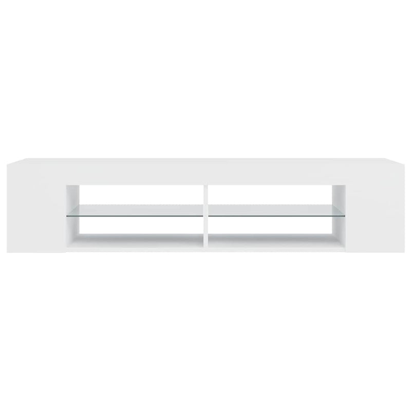Comodă TV cu lumini LED, alb, 135x39x30 cm