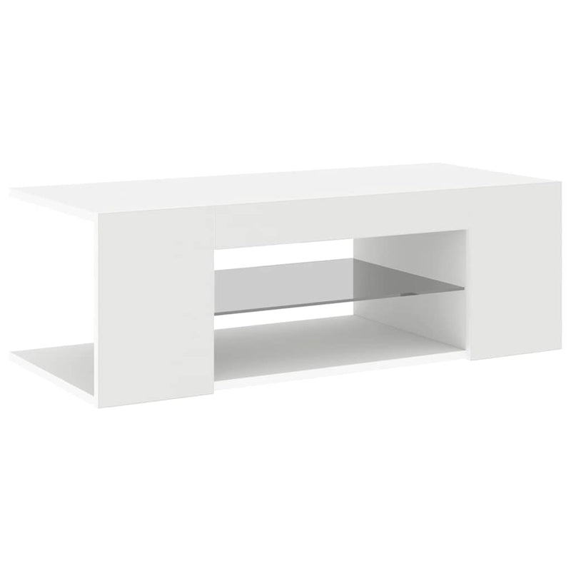 Comodă TV cu lumini LED, alb, 90x39x30 cm
