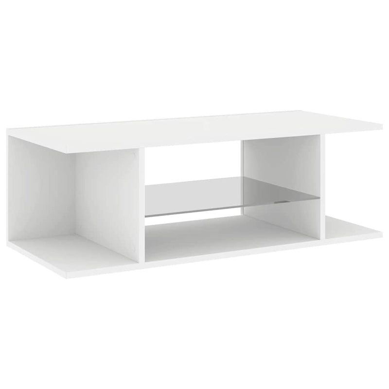 Comodă TV cu lumini LED, alb, 90x39x30 cm