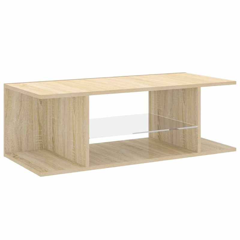Comodă TV cu lumini LED, stejar Sonoma, 90x39x30 cm