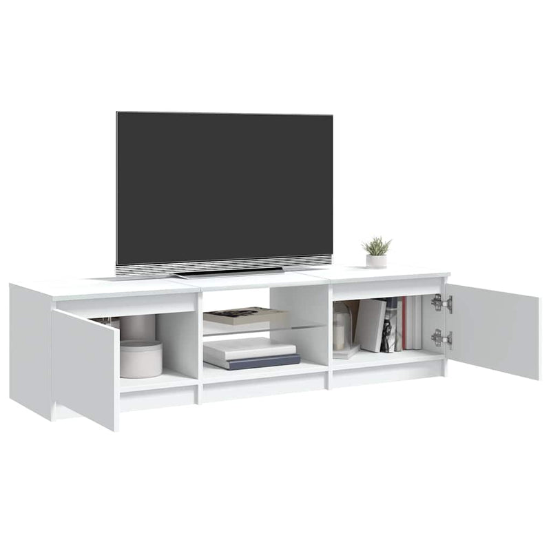 Comodă TV cu lumini LED, alb, 140x40x36 cm