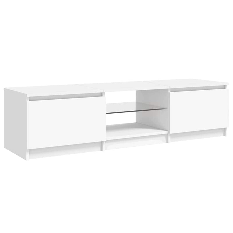Comodă TV cu lumini LED, alb, 140x40x36 cm