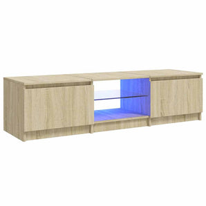 Comodă TV cu lumini LED, stejar sonoma, 140x40x36 cm