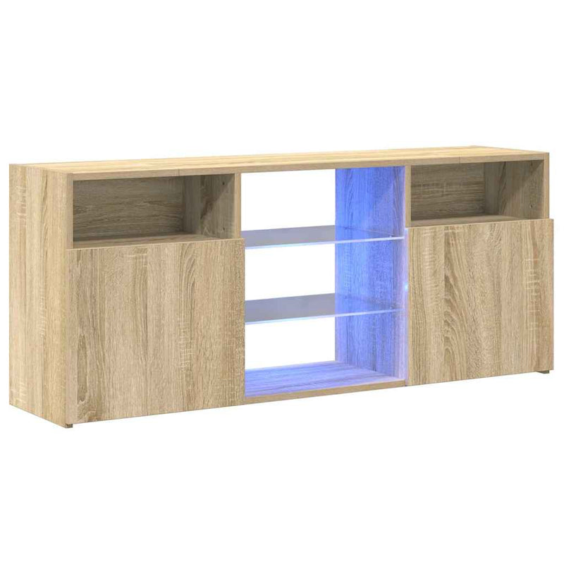 Comodă TV cu lumini LED, stejar sonoma, 120x30x50 cm