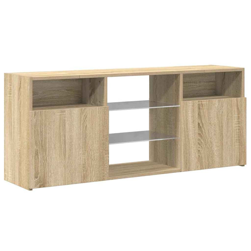 Comodă TV cu lumini LED, stejar sonoma, 120x30x50 cm