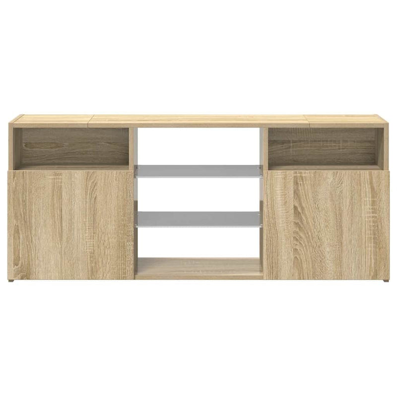 Comodă TV cu lumini LED, stejar sonoma, 120x30x50 cm