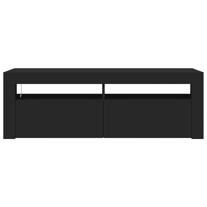 Comodă TV cu lumini LED, negru, 120x35x40 cm
