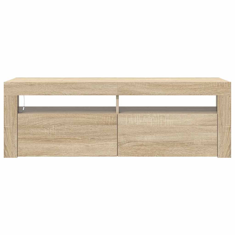 Comodă TV cu lumini LED, stejar sonoma, 120x35x40 cm