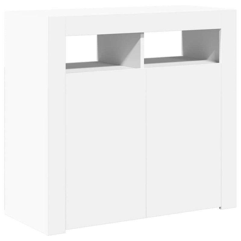 Servantă cu lumini LED, alb, 80x35x75 cm